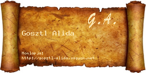 Gosztl Alida névjegykártya